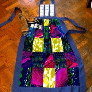 VTG fabric long apron or pinafore, size S-L